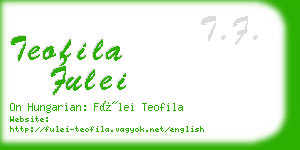 teofila fulei business card